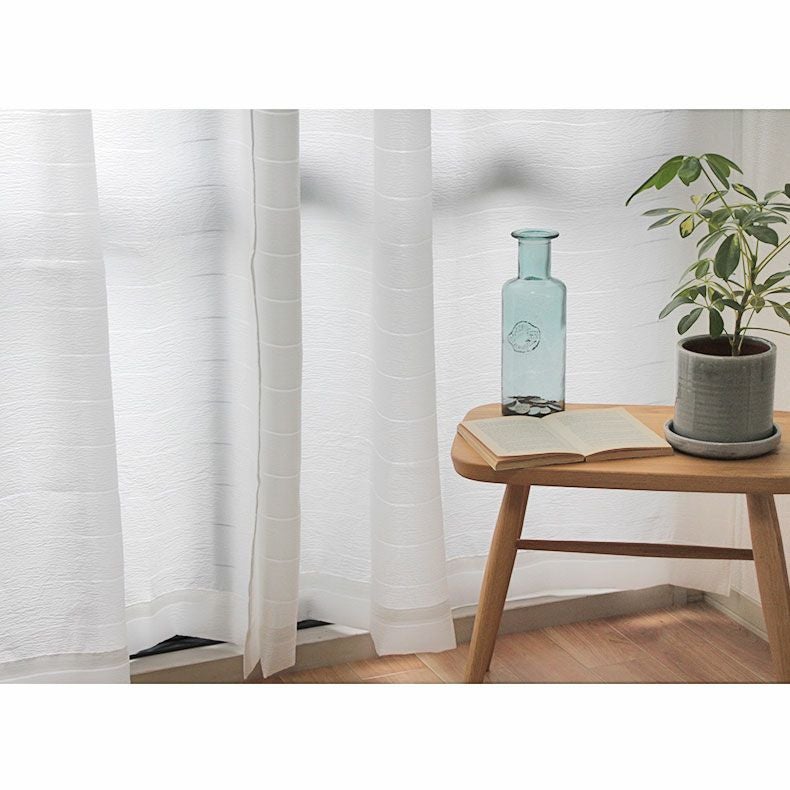 2枚入り 遮像 2枚入り 既製レースカーテン Wボーダー | マナベ