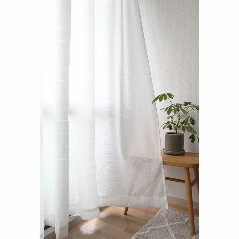 2枚入り 遮像 2枚入り 既製レースカーテン Wボーダー | マナベ