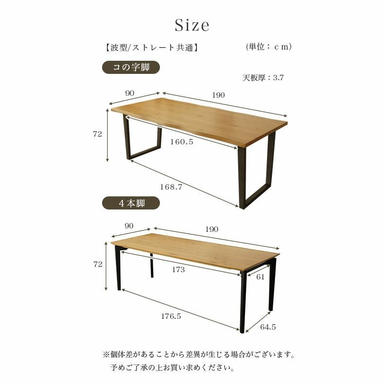 4人用 幅190cm ダイニングテーブル｜ガーディ＆ベルガー2 天然木 突板
