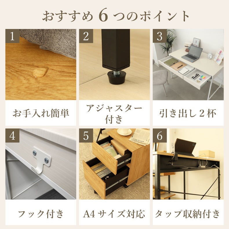 デスク | 幅120cm デスク2点セット（ワゴン） エリック