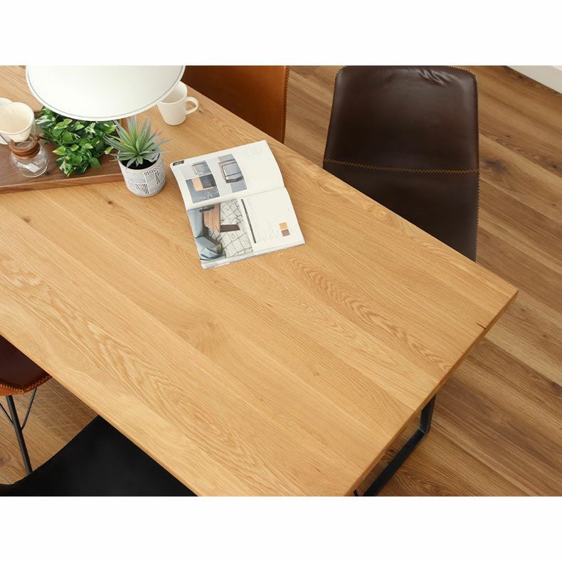 幅160cm ダイニングテーブル（ストレート天板スチール脚） オーク ナイン3