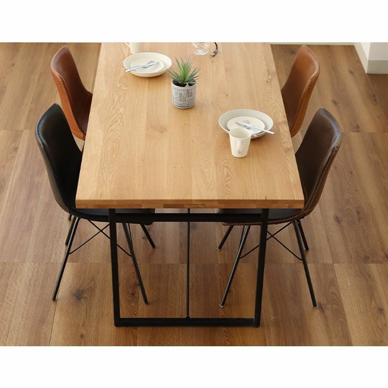 幅190cm ダイニングテーブル（ストレート天板スチール脚） オーク ナイン3