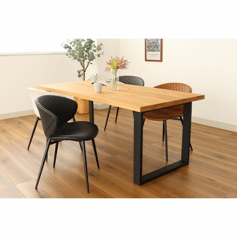 幅160cm ダイニングテーブル（ストレート天板ラバー脚） オーク ナイン3