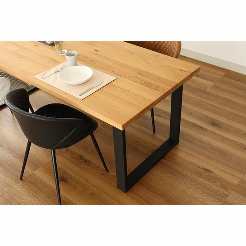 幅190cm ダイニングテーブル（ストレート天板ラバー脚） オーク ナイン3
