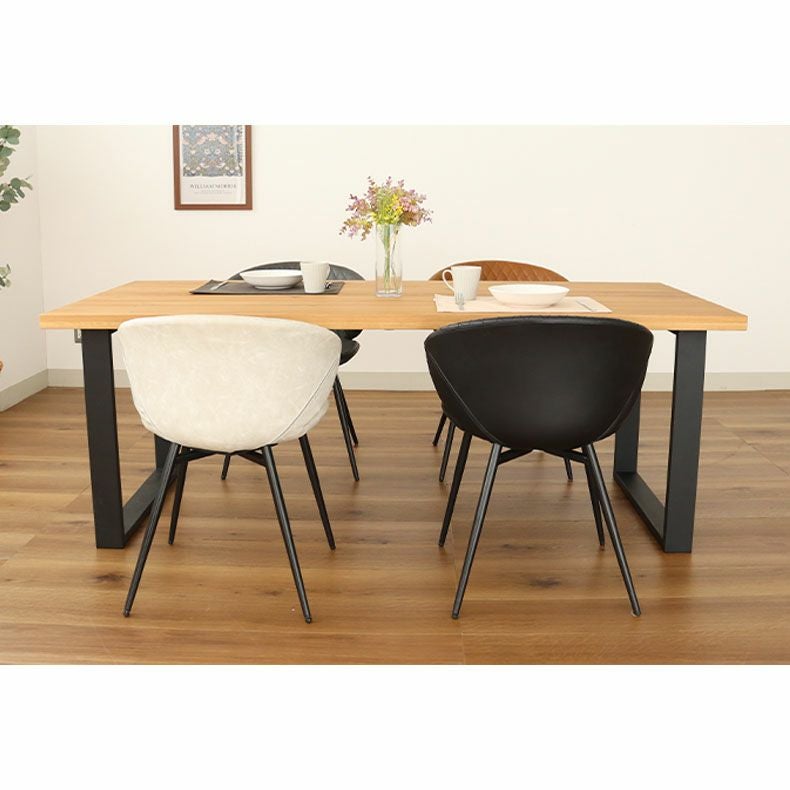 幅190cm ダイニングテーブル（ストレート天板ラバー脚） オーク ナイン3