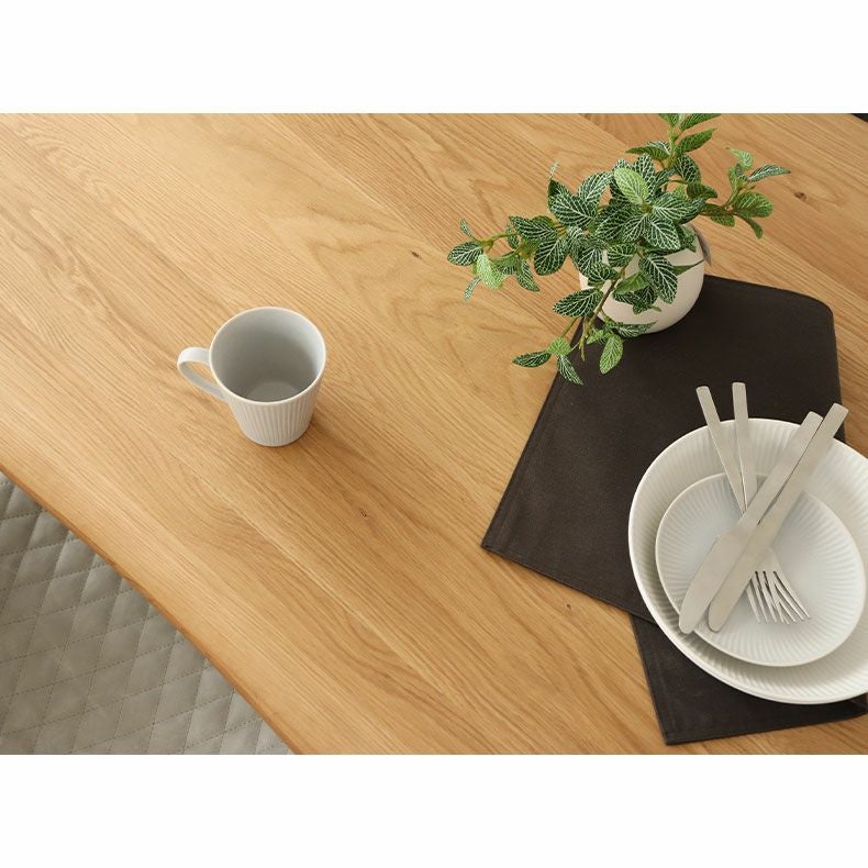 幅190cm ダイニングテーブル（ストレート天板ラバー脚） オーク ナイン3