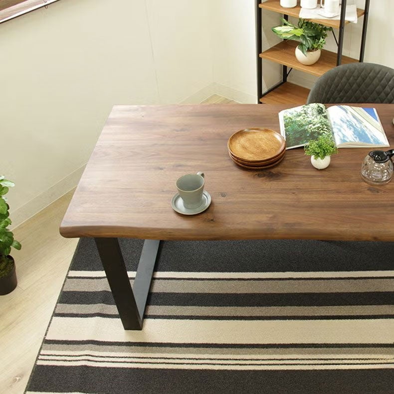 幅190cm ダイニングテーブル（波型天板ラバー脚） ウォールナット ナイン3