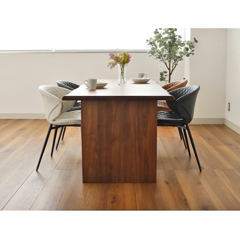 幅190cm ダイニングテーブル（波型天板カット脚） ウォールナット ナイン3