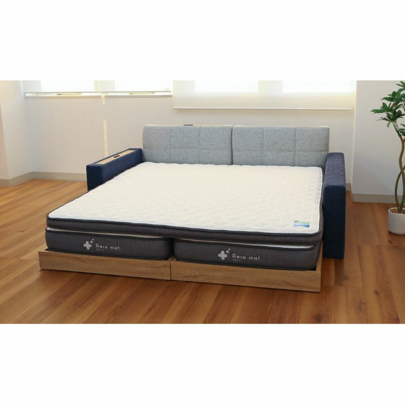 ベッドフレーム | キングサイズ布床板recoマットソフトトッパー付き アドリア