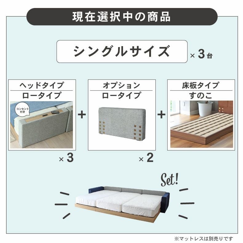 ベッドフレーム｜マットレス付き（ソフト）ファミリーベッド すのこ