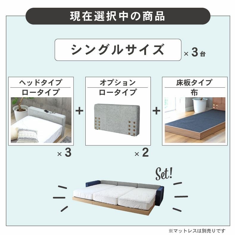 マットレス付き（ハード）ファミリーベッド 布床板 サイド有