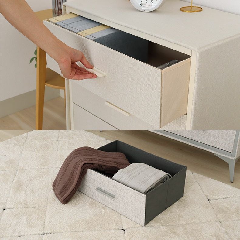 3段 約100幅 ファブリックチェスト ミュート