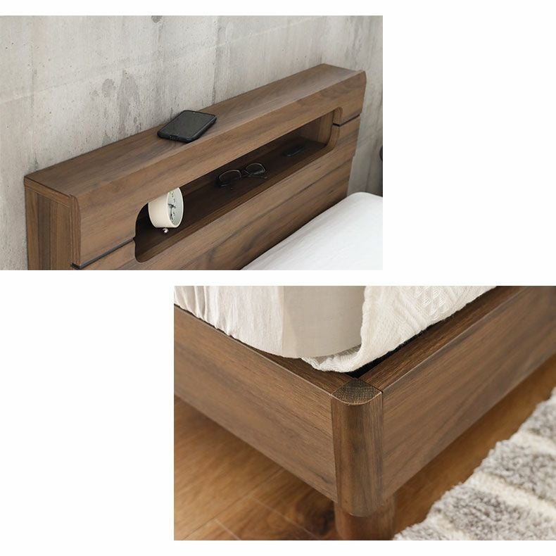 傷 汚れに強い シングル ベッドフレーム すのこ 高さ調整 コンセント