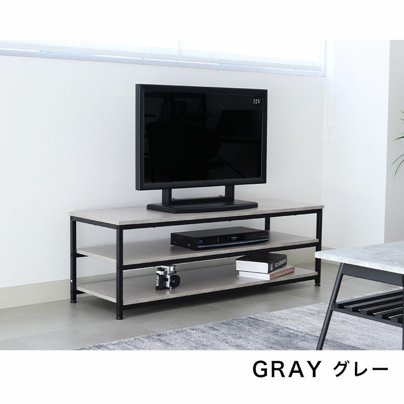 【モダンデザイン】ローテーブル / テレビ台 2段 ブラック×シルバー テレビ台・ロータイプ｜幅120cm テレビ台 ラフネス2