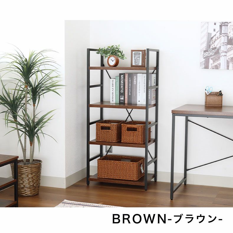 ハンドメイド ４段ラック 幅70cm (チーク色) カラーボックス・オープンラック｜幅55cm 4段ラック ラフネス2
