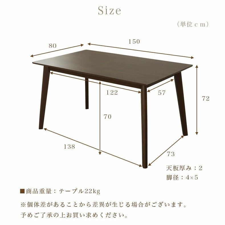 幅150cm ダイニングテーブル｜ハンク メラミン天板 傷・汚れに強い