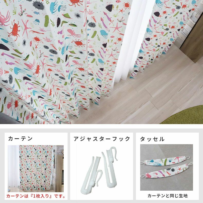 シンプルオーダーカーテン ウミノイキモノズカン | マナベインテリア