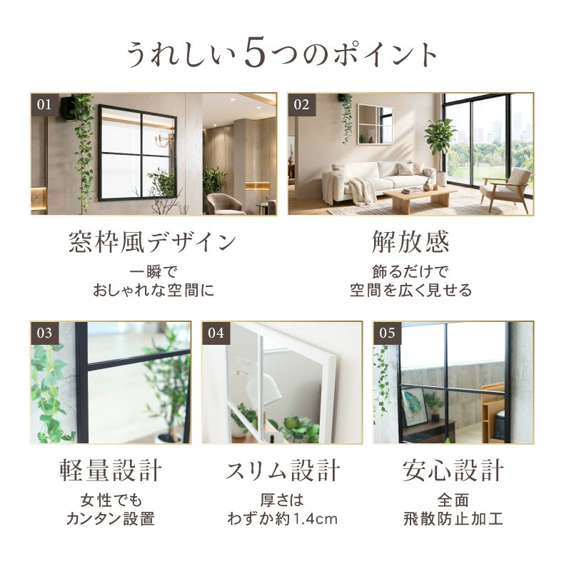 ミラー・コスメ収納 | ウォールミラー テュリスミニ