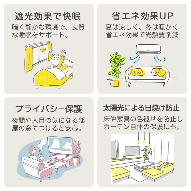 レースカーテン（薄地） | 2枚入り  遮光 遮熱 2枚組カーテン ロメロ