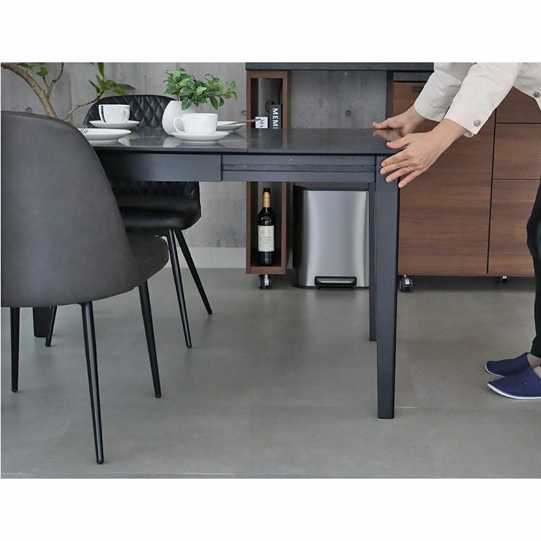 ダイニングテーブルセット2人用 | 傷 汚れに強い 2人用 4人用 ダイニングテーブルセット 3点 伸長式 伸縮 メラミン 石目調 イージーⅡ