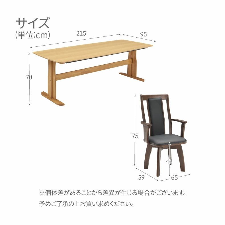 ダイニングテーブルセット4人用 | 幅215cmダイニング9点セット レイズ
