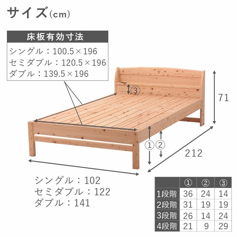 ベッドフレーム | ひのきベッド TCB234 檜