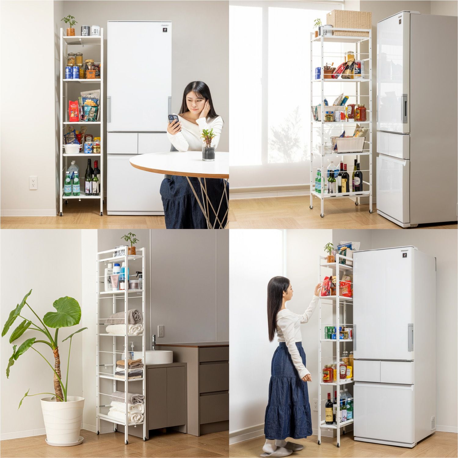 幅が伸縮できるすき間収納ラック Sサイズ SYM-501