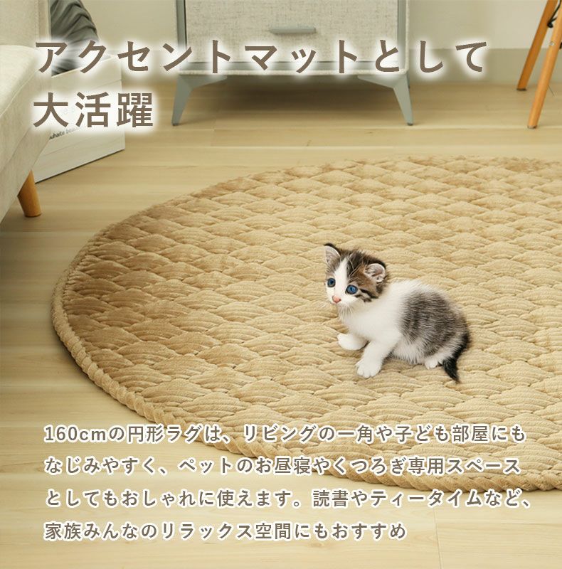 160円形 蓄熱ラグ フェリス