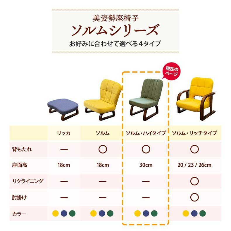 座椅子 | 【通販限定】あぐら座椅子ハイタイプ ソルム