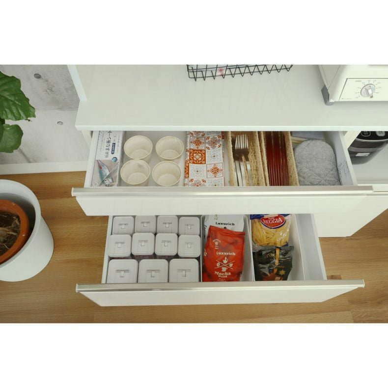 カウンター・キッチン収納 | 幅120cmカウンター 60四段引出x2 ネオ