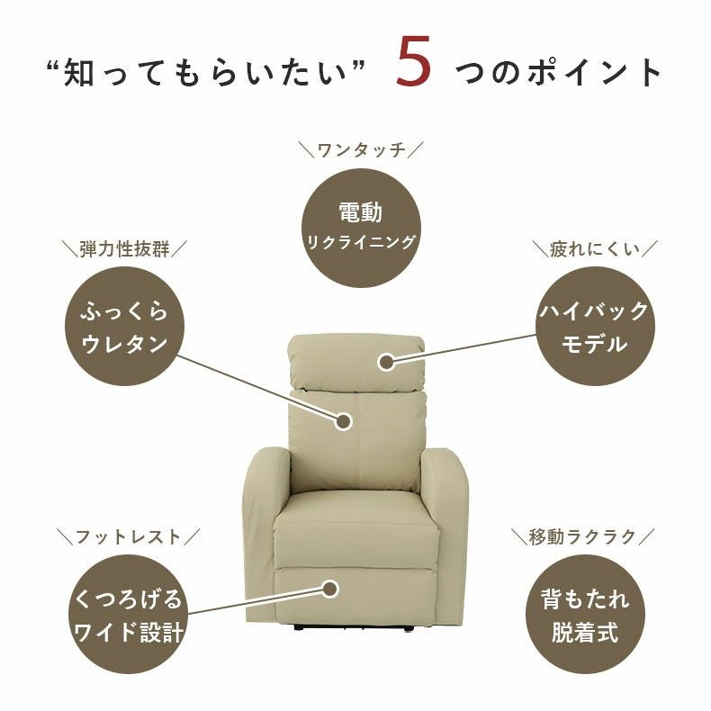 電動ソファ | 1人用電動リクライナー レーニア3