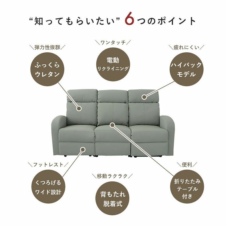 電動ソファ | 3人用電動リクライナー レーニア3