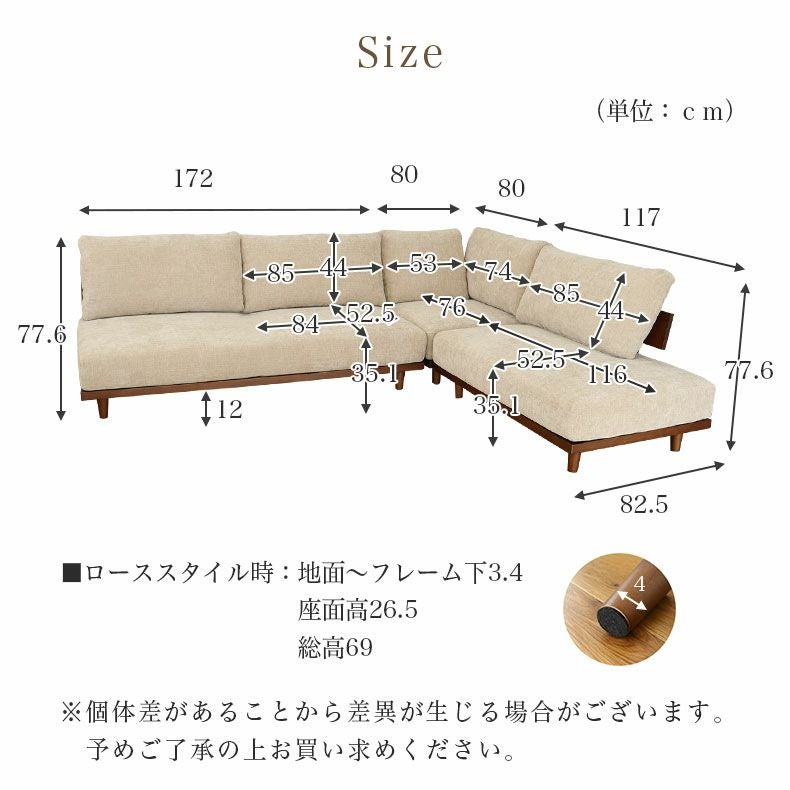 コーナーソファ3点セット バリ2