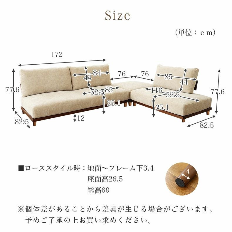 コーナーソファ | L字ソファ3点セット バリ2