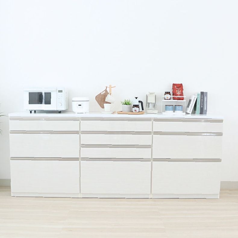 幅240cmカウンター 80四段引出 80三段引出x2 ネオ