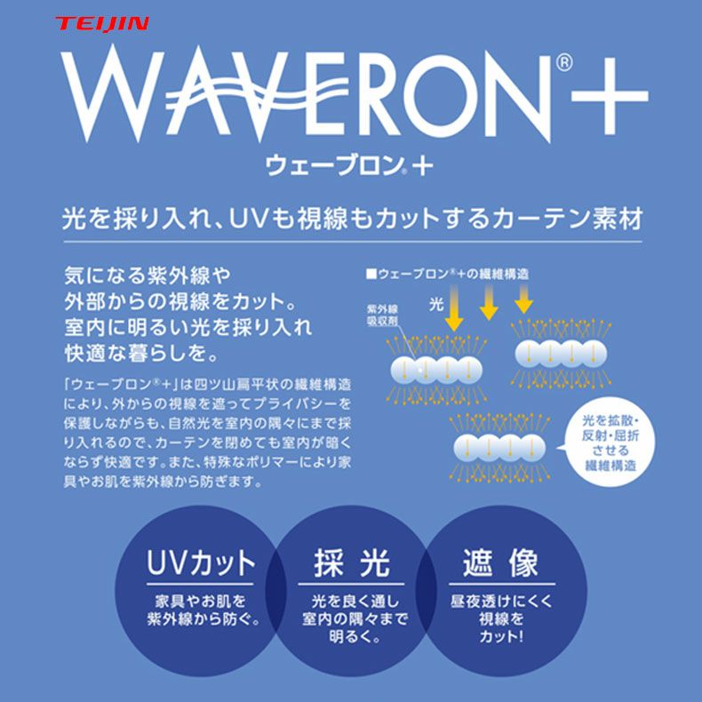 レースカーテン（薄地） | 2枚入り  遮像 レースカーテン Wリード