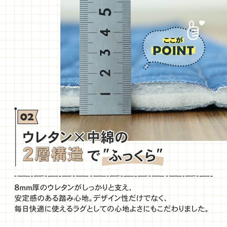 無地ラグ | ラグ コットンデニム