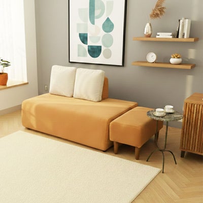 2.5人掛けソファ｜キューブ　オットマン付き レイアウト自由 撥水のサムネイル