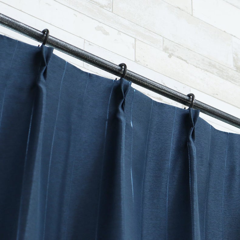 ドレープカーテン（厚地） | シンプルオーダーカーテン メタリックライン ライトグリーン