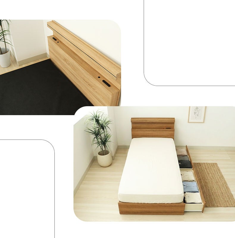 ベッドフレーム | ベッドフレーム すのこ床板&引出 フローレス