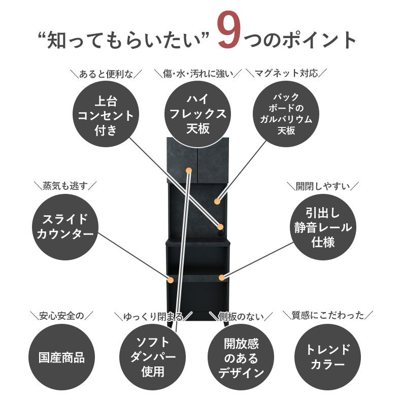 食器棚 | 幅60cmレンジ台 リリア