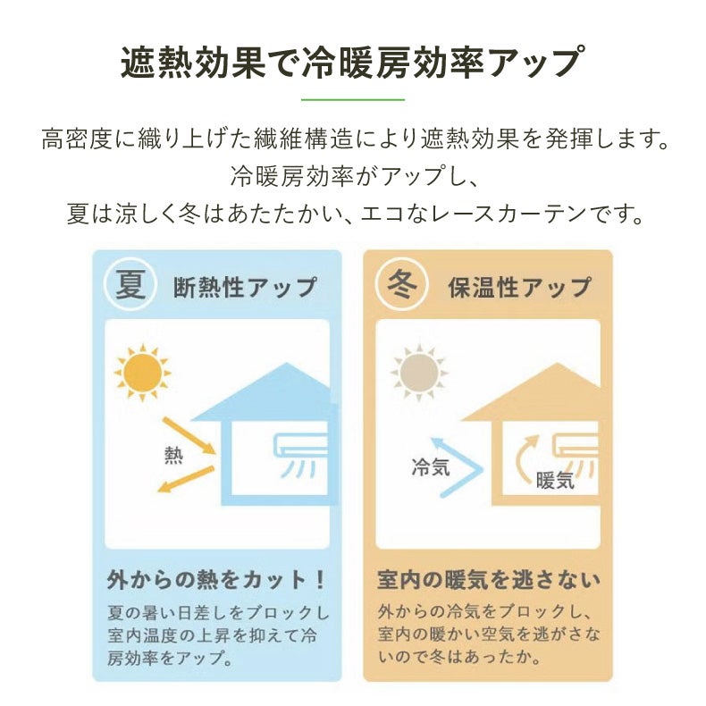 レースカーテン（薄地） | レースカーテン（薄地）｜2枚組みレースカーテン リエル　遮熱 ミラー UVカット 洗濯可