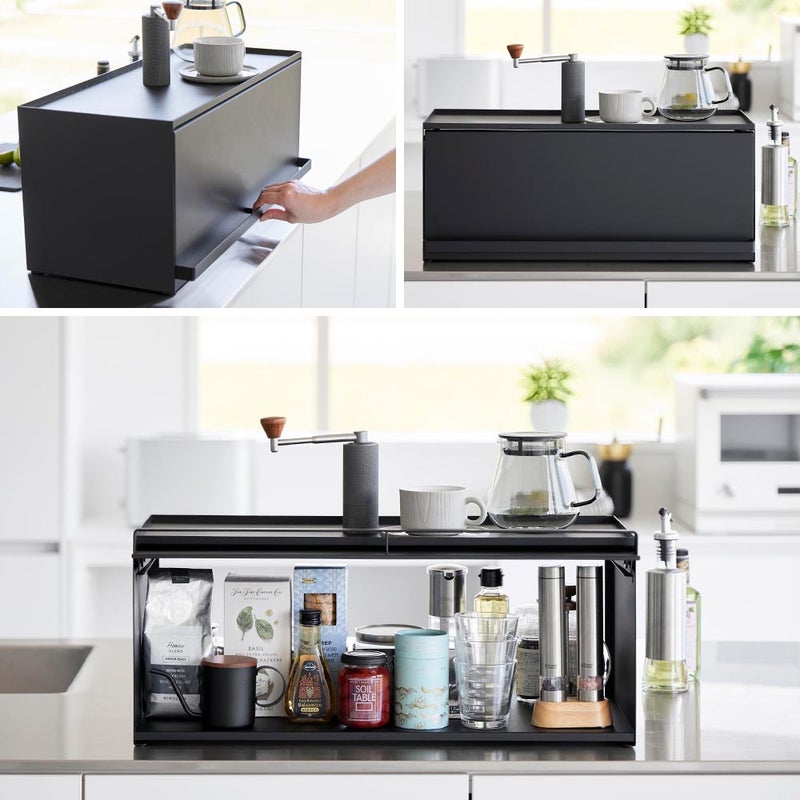 キッチンツール | 前が開くキッチンカウンター上ラックD24 タワー
