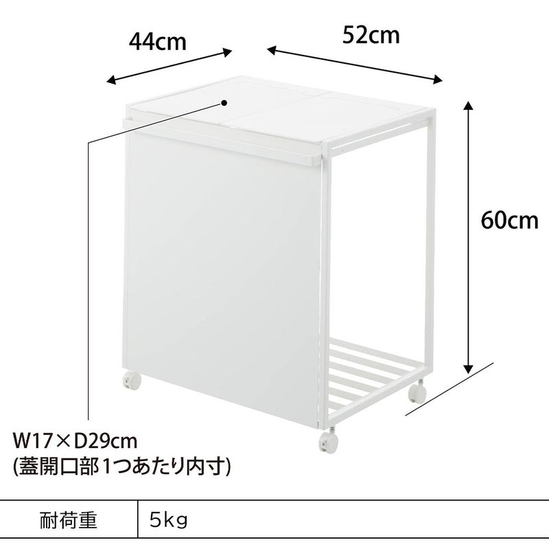 ゴミ箱・ダストボックス | 蓋付き目隠し2分別ダストワゴン タワー