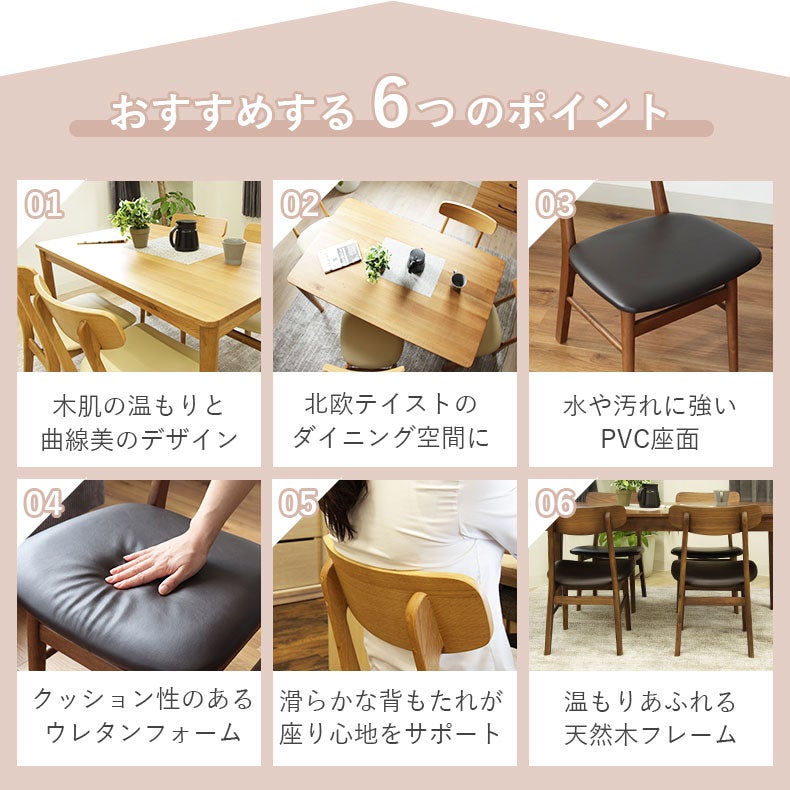 ②なな出品　椅子部分 ダイニングチェア 2脚セット ニューセブン2