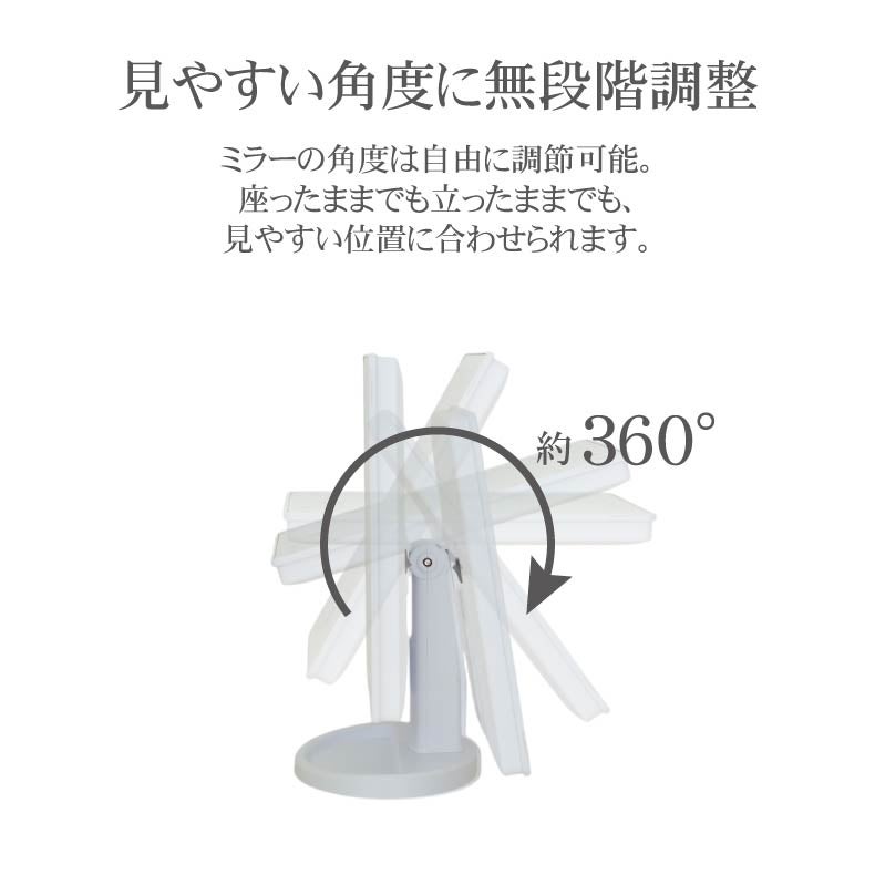 ミラー・コスメ収納 | LED卓上ミラー イルミネ
