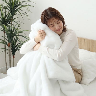2枚合わせ毛布 ねこファーのサムネイル