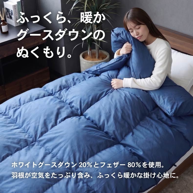 掛け布団・羽毛布団 | シングルロング 立体羽根掛け布団 ネイティブブレンドダウン WDG20