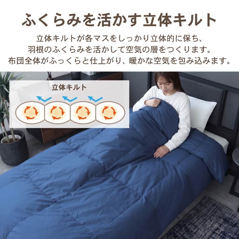 掛け布団・羽毛布団 | シングルロング 立体羽根掛け布団 ネイティブブレンドダウン WDG20