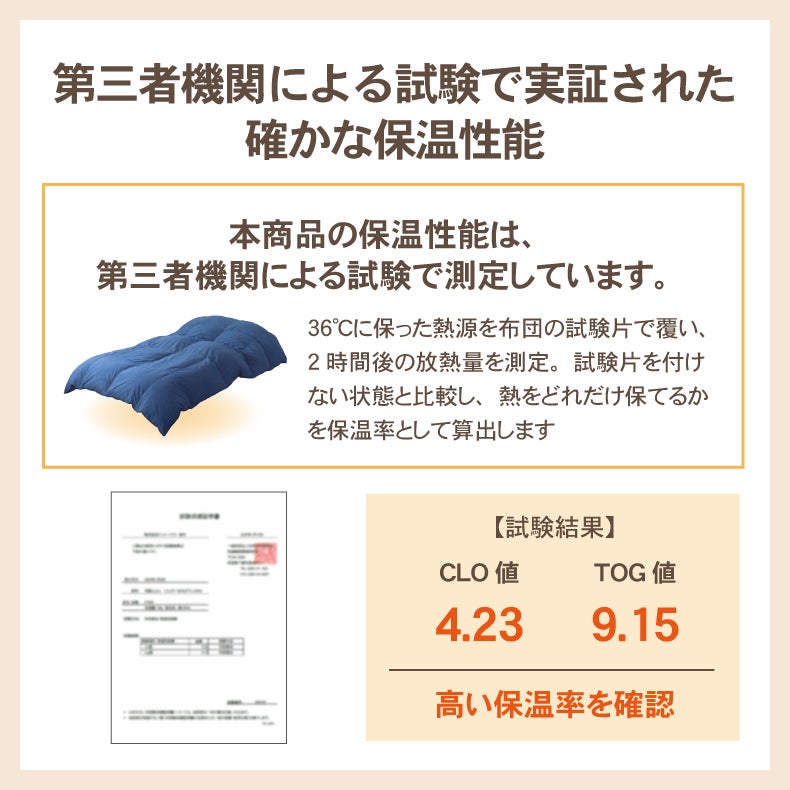 掛け布団・羽毛布団 | シングルロング 立体羽根掛け布団 ネイティブブレンドダウンWDG20